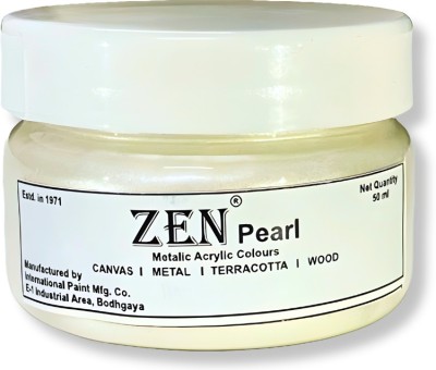 Zen Silver Metallic Acrylic Paint 50ML(Set of 1, Silver)