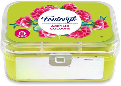 Fevicryl Acrylic Colours Lilac Kit | 6 Colours x 10 ml | DIY Paint, Rich Pigment(Set of 6, Multicolor)