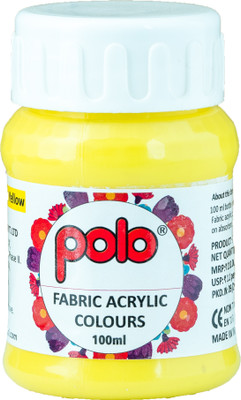 polo colours Fabric Acrylic 100ML : Yellow(Set of 1, Yellow)