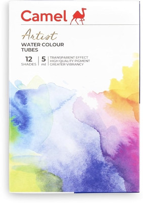 Camlin 1304731 - CAM ARTIST WATER COLOUR TUBES 12 SHADES 5ML(Set of 1, Multicolor)