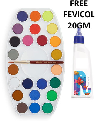 Camel Student Watercolor Cakes - 24 Shades Free Gum 20gm(Set of 24, Multicolor)