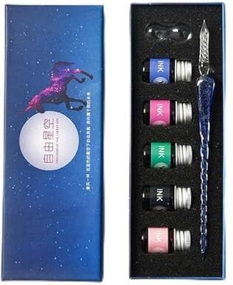 banira Glass Dip Pen And Ink Set(Set of 5, Multicolor)