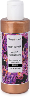 Granotone Premium Metallic Acrylic Pouring Paint 200 Ml (Bronze)(Set of 1, Bronze)