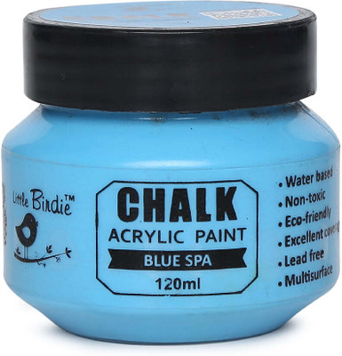 LITTLE BIRDIE Home Decor Chalk Acrylic Paint Blue Spa 120ml Bottle(Set of 1, Blue Spa)