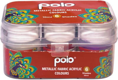 polo colours Polo Metallic Fabric Acrylic Paint Set(Set of 1, Multicolor)