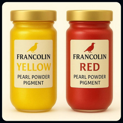 Francolin | Mica/Pearl Powder Pigment | Yellow | Red | Soap, Epoxy Resin-A(Set of 2, Yellow, Red)