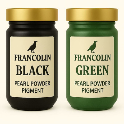Francolin | Mica/Pearl Powder Pigment | Black | Green | Soap, Epoxy Resin(Set of 2, Black, Green)
