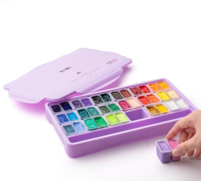 thoovi - HIMI - Gouache Paint - Twin Cup sets - 12g Jelly cups - 36 Sets(Set of 1, Purple)