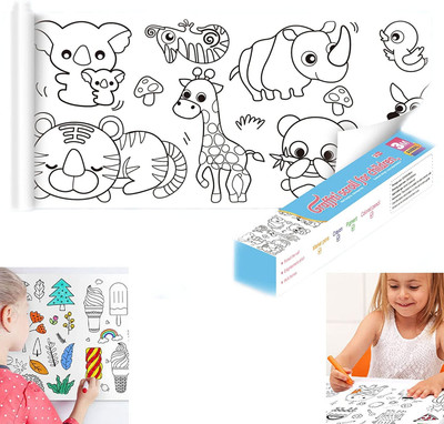 Dwiti Enterprise Coloring Re-Stick Drawing Paper Roll for Kids Painting Painting Sponge Roller(Pack of 1)