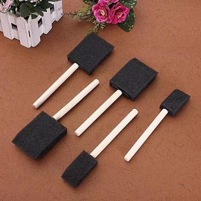 KRAFTMASTERS 5pcs Sponge Brushes for Painting DIY Crafts Foam Paint Brush with Wooden Handles Painting Sponge Brush(Pack of 5)