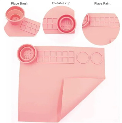 Dejmin ilicone Craft Mat Silicone Painting Mat Non Stick Silicone Sheet Painting Sponge Brush(Pack of 1)