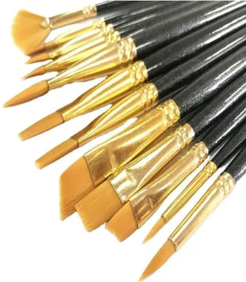 Sanvi Creation Mart Nylon Hair Artist Acrylic Paint Brush for Acrylic/Water Colour/Oil Painting Painting Sponge Brush(Pack of 12)