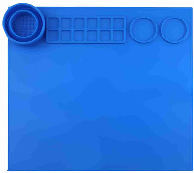 SEASPIRIT Waterproof Ink Blending Silicone Painting Mat Drawing Board Palette Craft Mat Painting Sponge Brush(Pack of 1)