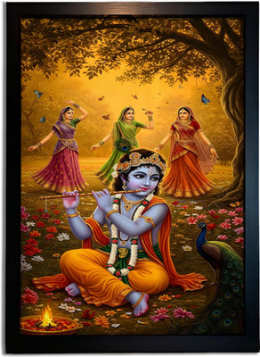 redbakers.in Murali Krishna Wall Art Digital Reprint 14 inch x 10 inch Painting(With Frame)