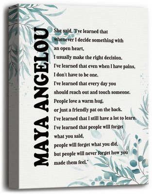 Vedic Vastu A134-UH-Maya Angelou A Canvas 16 inch x 12 inch Painting(With Frame)