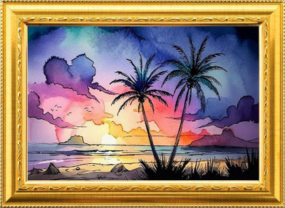 Mmory Elegant Wall Art Digital Reprint 8 inch x 12 inch Painting(With Frame)