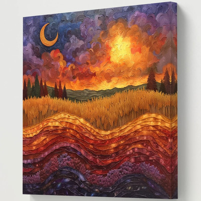 saf Abstract modern art canvas home decor wall paintings with frame Canvas 24 inch x 24 inch Painting(With Frame)