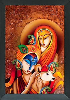 shivang craft Digital Reprint 20 inch x 14 inch Painting(With Frame)