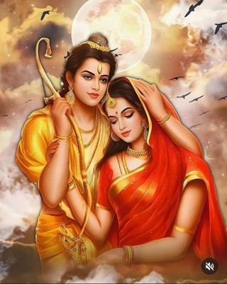 ANSHUL INTERNET CANVAS PAINTING RAM JI 03 Canvas 48 inch x 24 inch Painting(Without Frame)