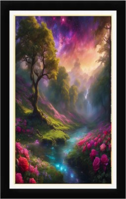 AARTKALA Amazing magical nature Beautiful illustration pict Digital Reprint 14 inch x 20 inch Painting(With Frame)