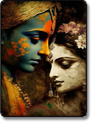 saf Couple Abstract Art Black Frame UV Textured Wall Painting Digital Reprint 11 inch x 14 inch Painting(With Frame)