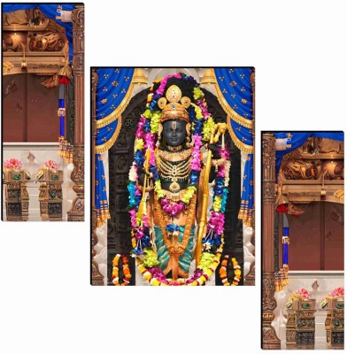 SAF PRINT Ram lalla ayodhya murti model Digital Reprint 18 inch x 20 inch Painting(Without Frame, Pack of 3)