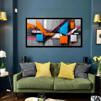 undefined Luminary The Art Gallery// Large Landscape Modern Abstract Wall Painting Canvas 26 inch x 50 inch Painting(With Frame)