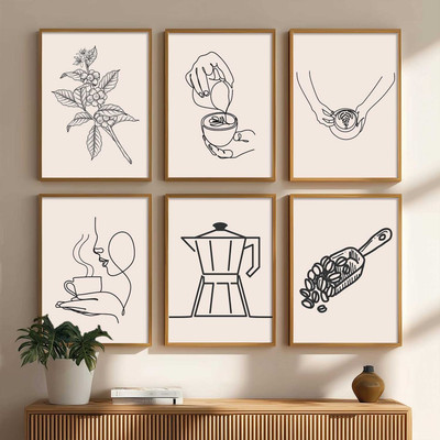 KOTART kitchen wall paintings | Wall art painting For hanging PaintingKSBR210 Digital Reprint 13 inch x 10 inch Painting(With Frame, Pack of 6)