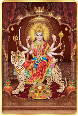 Indianara Nau Durga Painting for Living | Bedroom | Pooja Room | Hotel Digital Reprint 18 inch x 12 inch Painting(With Frame)