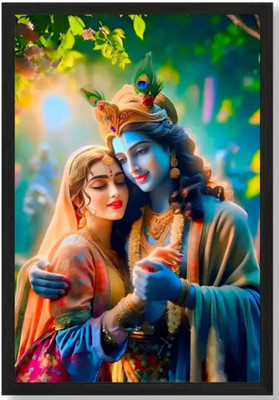 Dekostra KrishnaRadhaJi Wall Décor Frame for Gift & Pooja Purpose Digital Reprint 10 inch x 8 inch Painting(With Frame)