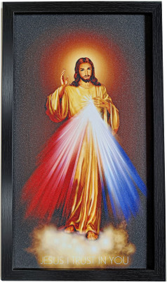 Elegance DIVINE MERCY OF JESUS CHRIST Digital Reprint 22.75 inch x 13.25 inch Painting(With Frame)