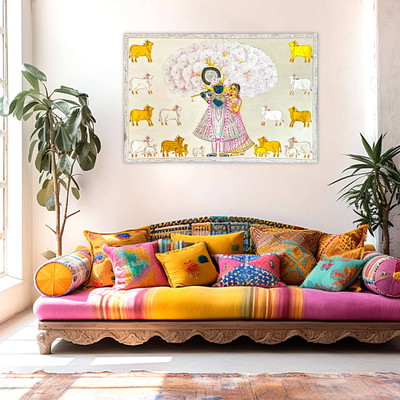 Indianara Rolled Sparkled Religious Art Print for Room Decor Digital Reprint 24 inch x 36 inch Painting(Without Frame)