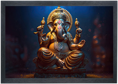 Shree Shyam Lord Ganesh Photo Frame For Wall Mounted Painting Digital Reprint 10 inch x 14 inch Painting(With Frame)