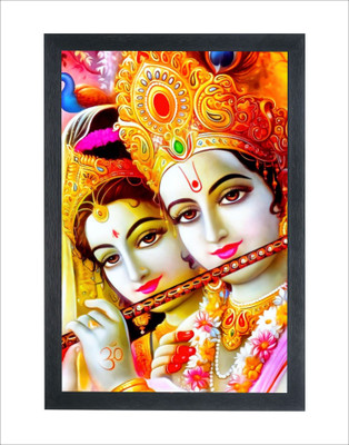 Devatwal Lord Krishna With Radha Krishan Photo Frame For Wall Mounted Painting Digital Reprint 14 inch x 10 inch Painting(With Frame)