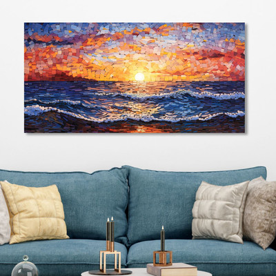 saf Unframed Rolled Art Print Abstract Art Canvas For Home Décor CR-211 Canvas 24 inch x 48 inch Painting(Without Frame)