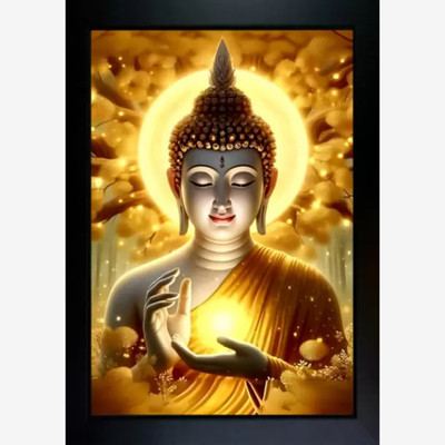 Karuna Enterprises Gautam Buddha Photo Frame Digital Reprint Digital Reprint 12 inch x 8 inch Painting(With Frame)