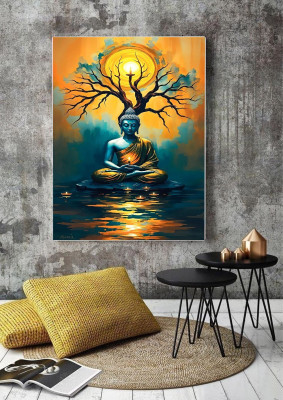Gurmehar Modern Wall Painting 24x36 Inch | Unframed Canvas Art for Living Room & Office NA 36 inch x 24 inch Painting(Without Frame)