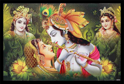 ANSHUL INTERNET CANVAS PAINTING RADHA KRISHNA 41 Canvas 48 inch x 24 inch Painting(Without Frame)
