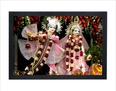 Devatwal Lord Krishna With Radha Krishan Photo Frame For Wall Mounted Painting Digital Reprint 14 inch x 10 inch Painting(With Frame)