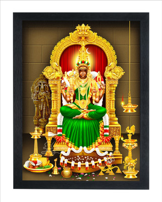 Chitransh Sri Kamakshi Amman Wall Mounted Printing Digital Reprint 20 inch x 14 inch Painting(With Frame)