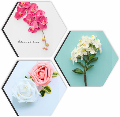 saf Digital Reprint 17 inch x 17 inch Painting(Without Frame, Pack of 3)