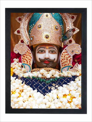 Designocracy Khatushyam ji Wall Mounted Photo Frame Digital Reprint 14 inch x 10 inch Painting(With Frame)