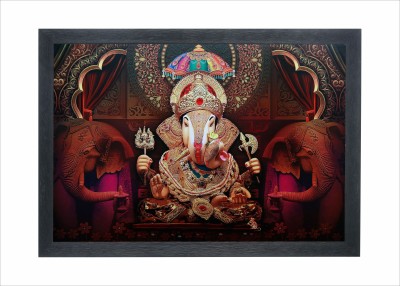 Chitransh Gifts Lord Ganesh JI Wall Mounted Painting Digital Reprint 20 inch x 14 inch Painting(With Frame)