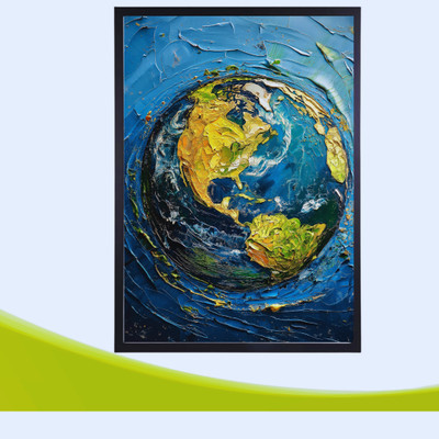 MAHISOM KART Modern Art Framed Painting for Home & Office | Premium Wall Décor Canvas Frame Digital Reprint 12 inch x 9 inch Painting(With Frame)