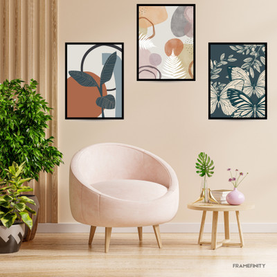Framefinity Digital Reprint 21 inch x 17 inch Painting(With Frame, Pack of 3)