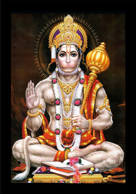 jog craft hanuman ji painting| hanuman ji photo frame Digital Reprint 14 inch x 10 inch Painting(With Frame)