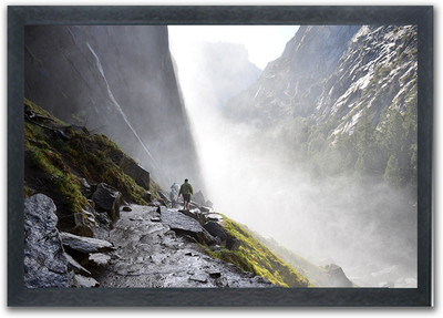 Devatwal Waterfall in the Forest Photo Frame For Wall Mounted Painting Digital Reprint 10 inch x 14 inch Painting(With Frame)
