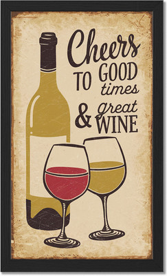NoWorries Bar Quotes Poster with Frames - Wine Quotesss Wall Hanging Painting Decor Digital Reprint 19 inch x 10 inch Painting(With Frame)