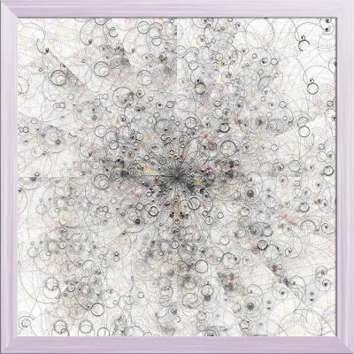 Artzfolio Abstract Artwork Canvas Painting White Synthetic Frame 24x24inch (61x61cms) Canvas 24 inch x 24 inch Painting(With Frame)