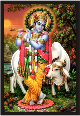 BSH XTORE RADHA KRISHNA 9X12 INCH PAINTING READY TO HANG Digital Reprint 12 inch x 9 inch Painting(With Frame)